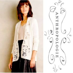 Anthropologie Sleeping On Snow Caserta Cardigan Cream & Lace Sz Small
